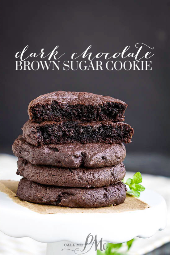 Dark Chocolate Brown Sugar Cookies have the perfect chewy texture on the inside with just a bit of crisp on the outside. #darkchocolate #chocolate #cookies #Christmascookies #cookieexchange #easy #Oreo #recipes #chewy Dark Chocolate Brown Sugar Cookies