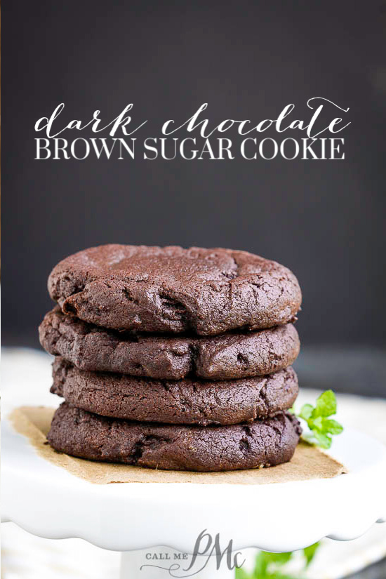 Dark Chocolate Brown Sugar Cookies have the perfect chewy texture on the inside with just a bit of crisp on the outside. #darkchocolate #chocolate #cookies #Christmascookies #cookieexchange #easy #Oreo #recipes #chewy 