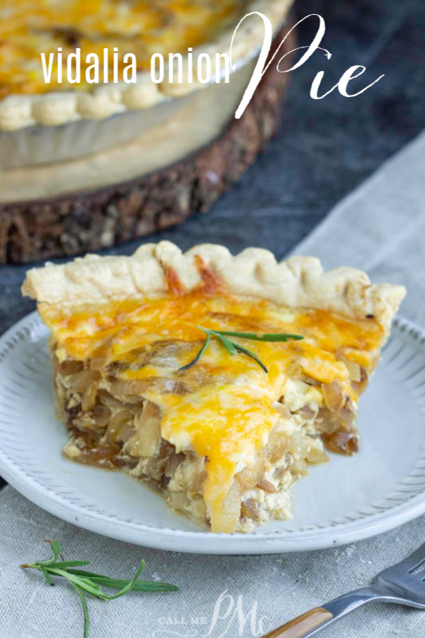 This savory Vidalia Onion Pie Recipe has layers of onions, milk, eggs, and cheese. This classic Southern recipe has a nice mild onion flavor and makes a delicious side dish. #vidaliaonion #onions #onionpie #pie #recipe #easy #sidedish