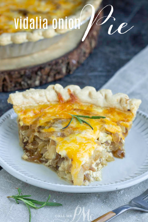 This savory Vidalia Onion Pie Recipe has layers of onions, milk, eggs, and cheese. This classic Southern recipe has a nice mild onion flavor and makes a delicious side dish. #vidaliaonion #onions #onionpie #pie #recipe #easy #sidedish onion pie