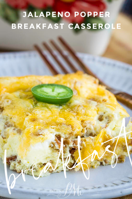 Jalapeno Popper Breakfast Casserole is a super easy casserole that you'll love. #breakfast #eggs #casserole #jalapeno #jalapenopopper #keto #recips #Christmasmorning #brunch #easy Jalapeno Popper Breakfast Casserole