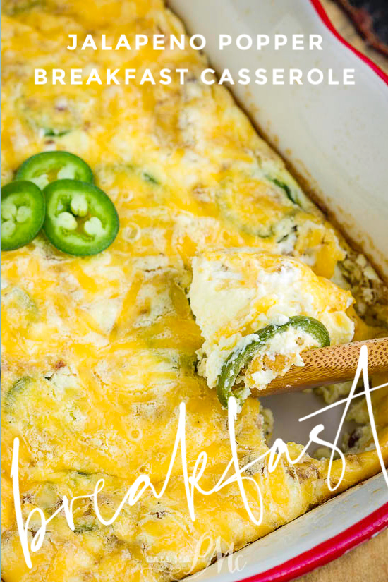 Jalapeno Popper Breakfast Casserole is a super easy casserole that you'll love. #breakfast #eggs #casserole #jalapeno #jalapenopopper #keto #recips #Christmasmorning #brunch #easy Jalapeno Popper Breakfast Casserole