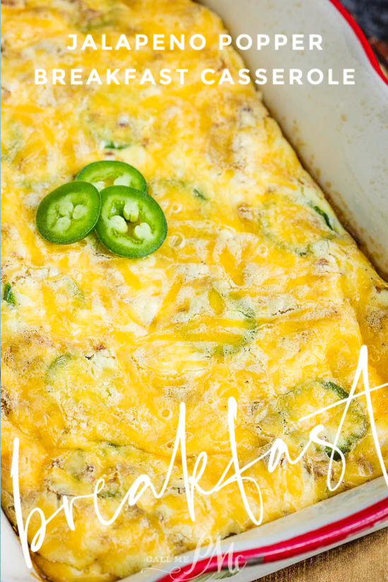 Jalapeno Popper Breakfast Casserole is a super easy casserole that you'll love. #breakfast #eggs #casserole #jalapeno #jalapenopopper #keto #recips #Christmasmorning #brunch #easy Jalapeno Popper Breakfast Casserole