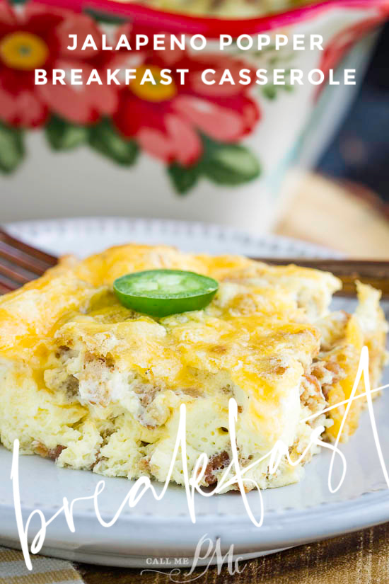 Jalapeno Popper Breakfast Casserole is a super easy casserole that you'll love. #breakfast #eggs #casserole #jalapeno #jalapenopopper #keto #recipes #Christmasmorning #brunch #easy Jalapeno Popper Breakfast Casserole