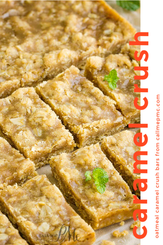 Oatmeal Caramel Crush Bars Recipeare chewy oat bars filled with a rich and gooey caramel. #recipe #bars #oatmeal #caramel #carmelitas #oats #dessert #cookieexchange #Christmas #Christmascookie #cookietray #easy #baked #fromscratch Oatmeal Caramel Crush Bars