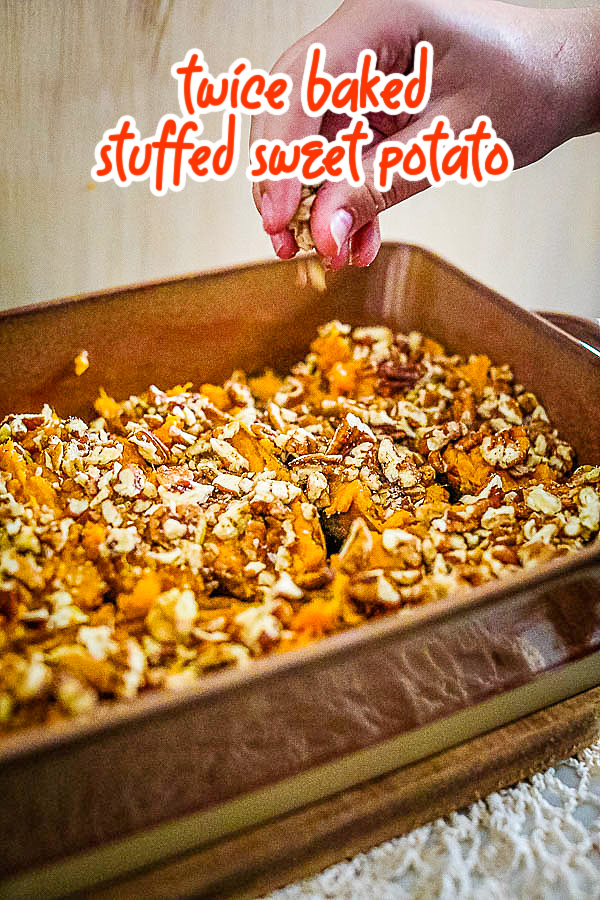 Twice Baked Walnut Streusel Sweet Potatoes