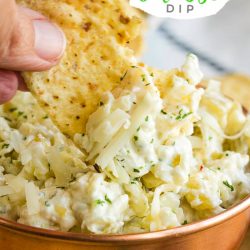 Quick Chile Cheese Dip is the ultimate party dip recipe. It has all the cheesy goodness a dip should have plus it's quick and easy to make. #appetizer #dip #recipe #cheese #chile #greenchiles #easy
