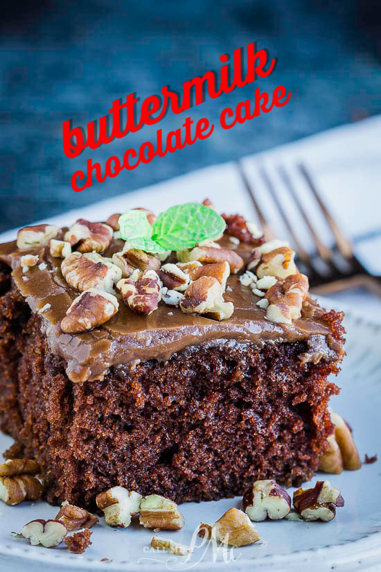 For the chocolate cake lovers, Homemade Buttermilk Chocolate Cake is a delicious sheet cake and the easiest cake to make with perfectly fluffy chocolate buttermilk frosting. #buttermilk #cake #chocolate #recipe #dessert #homemade #fromscratch #easy Chocolate Cake