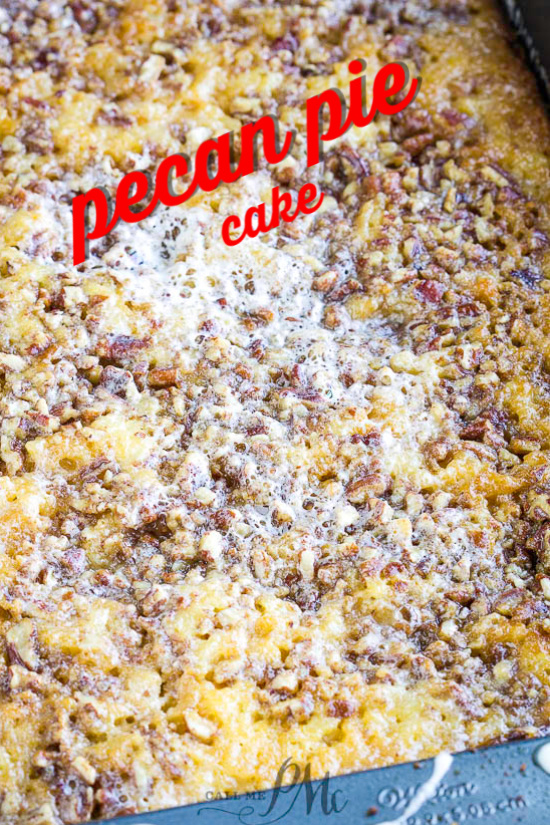Best Pecan Pie Cake is an easy, decadent, butter, caramel and pecan flavored sheet cake. This cake recipe is from scratch and has the delicious flavors of a pecan pie! #pecans #pie #pecanpie #cake #dessert #recipe #fromscratch Best Pecan Pie Cake