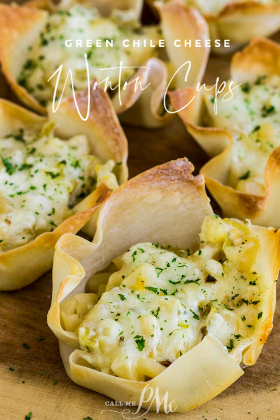 Green Chile Cheese Wonton Cups