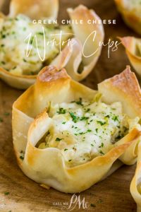 GREEN CHILE CHEESE WONTON CUPS