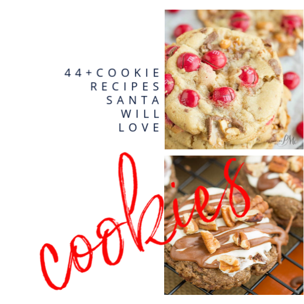 Cookie Recipes Santa will Love, the best collection of Santa's and everyone's favorite cookie recipes. Easy and fun to make and delicious to eat! #cookies #Christmascookies #cookieexchange #cookieparty #dessert #baking #easy