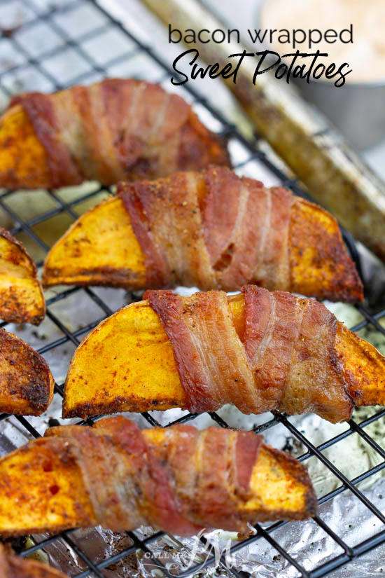 A simple yet delectable recipe, Bacon Wrapped Sweet Potato Wedges are the perfect appetizer or side dish. They are the perfect easy finger food for your holiday party or cookouts. #Glutenfree #Paleo #Whole30 #bacon #recipes #easy #sweetpotatoes #bakedsweetpotatobites #bakedsweetpotatoappetizer #sweetpotatobitesfingerfood #fingerfood #crispysweetpotatobites #appetizerrecipes #sweetpotatorecipes #healthyholidayrecipes #whole30recipes #whole30holidayrecipes #whole30diet
