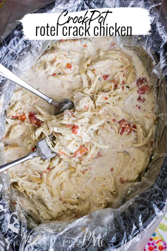 Crock Pot Rotel Crack Chicken is the perfect mix of flavors & textures. Spicy, creamy, hearty, & delicious. #LowCarb #keto friendly Easy family-friendly recipe that everyone loves! #chicken #recipe #recipeoftheday #crackchicken Crock Pot Rotel Crack Chicken