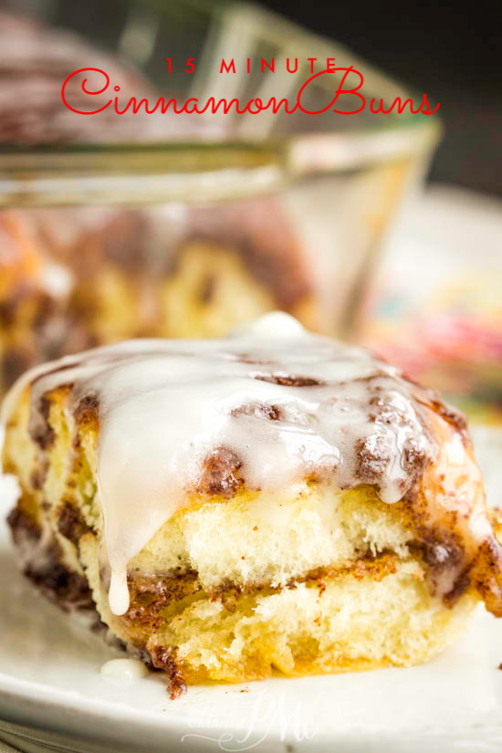 Quick Cinnamon Hawaiian Rolls start with premade rolls. They're covered with a blanket of cinnamon butter then smothered with glaze. Pure, cinnamon roll heaven in 15 minutes! #cinnamonrolls #cinnamon #Hawaiianrolls #bread #easy #breakfast #sweetrolls