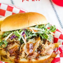 Braised Pulled Pork Sandwiches with Kale Slaw