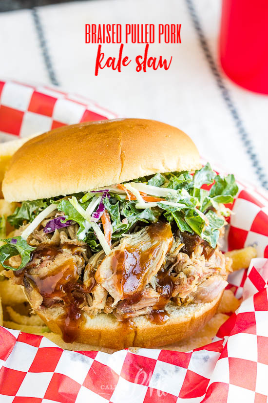 Braised Pulled Pork Sandwiches with Kale Slaw