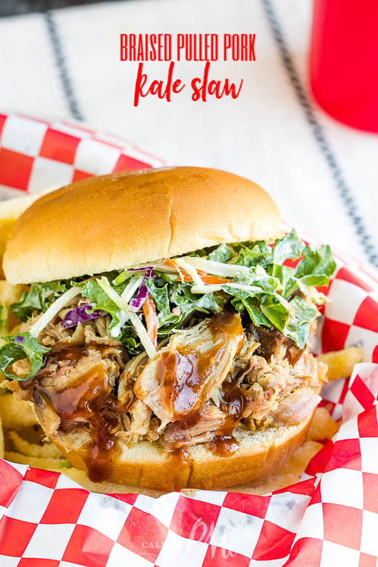 BRAISED PULLED PORK SANDWICHES WITH KALE SLAW