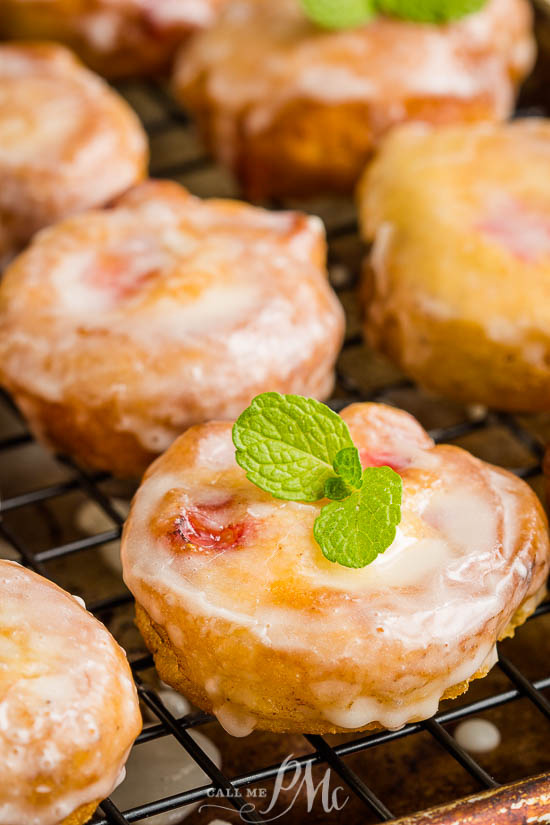 Highly addictive, Glazed Strawberry Fritters are crispy on the outside while being soft, fluffy, and loaded with strawberries on the inside. #recipe #fritters #strawberry #donut #doughnut #recipe #dessert #breakfast #homemade Glazed Strawberry Fritters