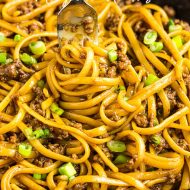GROUND BEEF MONGOLIAN NOODLES