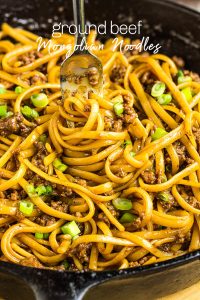 GROUND BEEF MONGOLIAN NOODLES