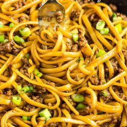 Ground Beef Mongolian Noodles