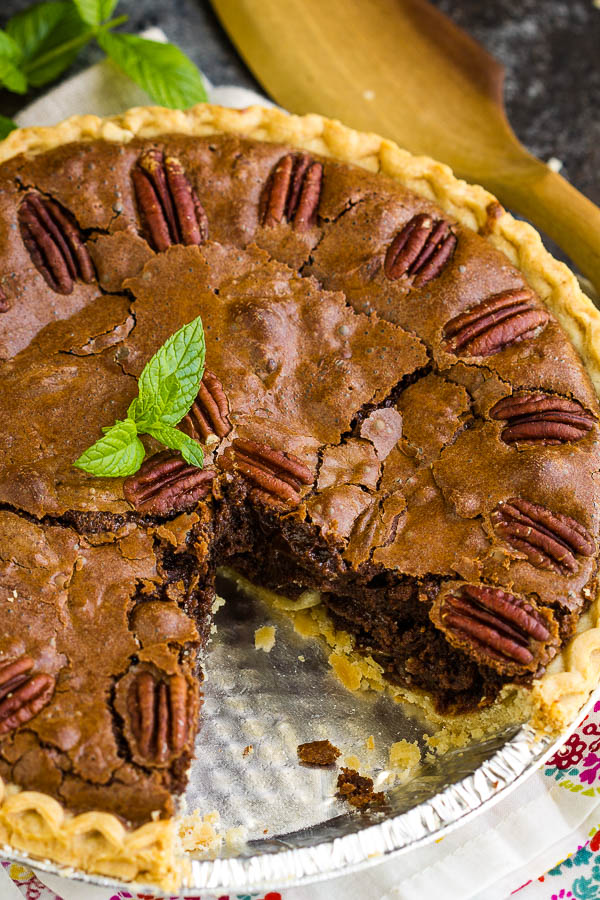 CHOCOLATE FUDGE PECAN PIE RECIPE