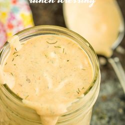 Moe's Chipotle Ranch Dressing is sweet, tangy, spicy, and creamy. It's the perfect topper for salads, tacos, burrito bowls, burgers, or dipping fries and veggies! #ranch #ranchdressing #chipotle #salad #saladdressing #texmex