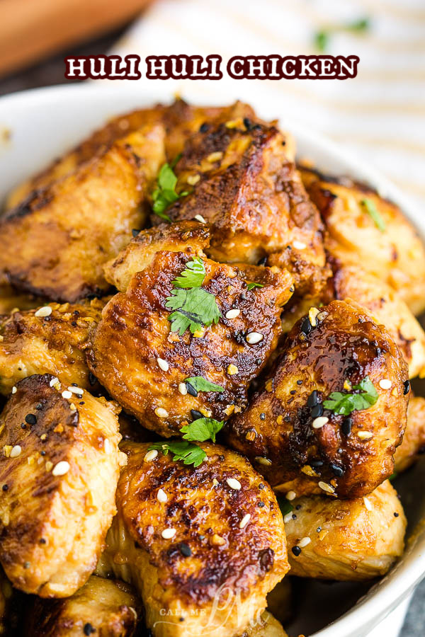 Huli Huli Chicken Recipe is bursting with sweet and tangy flavor! The secret's in the sauce and allowing it to marinate long enough! #chicken #recipe #hulihuli #Hawaiian #grilled #baked #saute