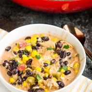 Southwest Creamy White Chicken Chili (stovetop & slow cooker method) is a cozy, satisfying, healthy meal of pure comfort. #soup #chili #chickenchili #whitechili #recipe #comfortfood #easy #Southwest #TexMex