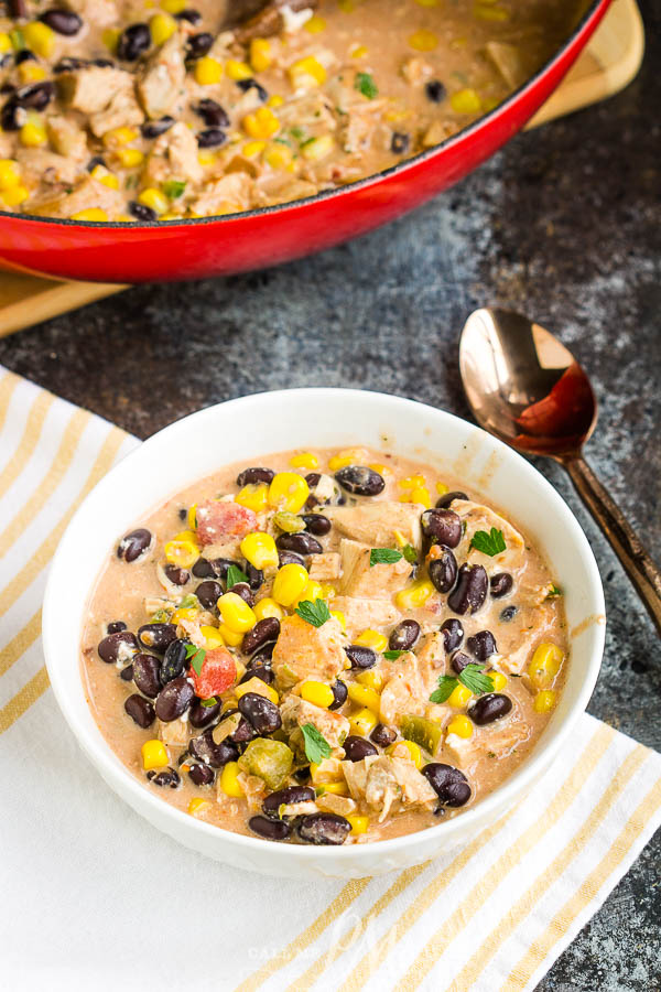 Southwest Creamy White Chicken Chili 