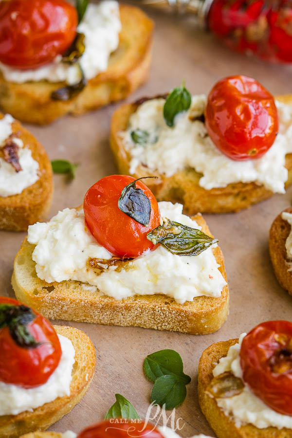 Whipped Ricotta and Blistered Tomato Bruschetta 