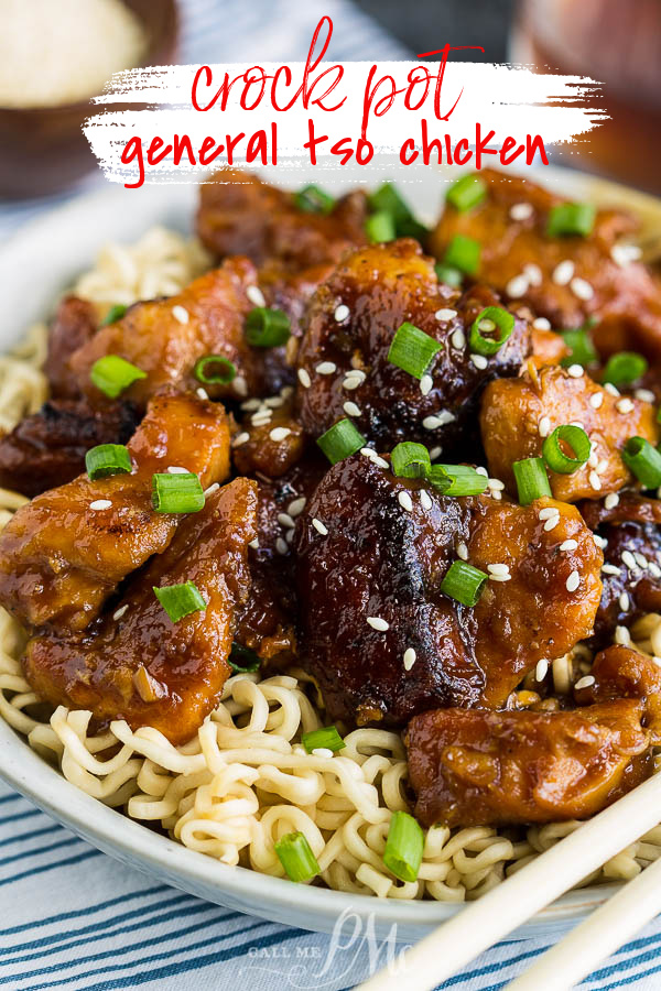 My at-home recipe of Crock Pot General Tso Chicken is just as delicious, healthier, and easy slow cooker dinner. #chicken #Asian #Chinese #recipe #generaltso #slowcooker #crockpot #easy #dinner