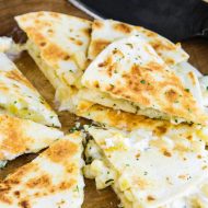 GREEN CHILE CHEESE QUESADILLAS