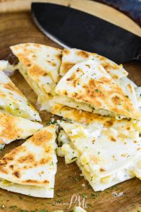 GREEN CHILE CHEESE QUESADILLAS