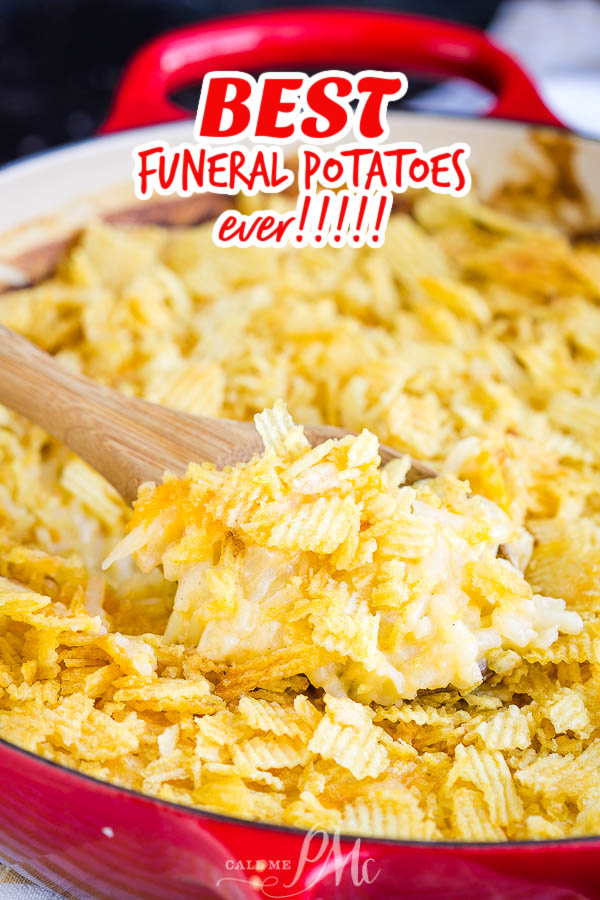 Hashbrown Potato Casserole No Cream Soup, this particular recipe is also known as Funeral Potatoes. It's creamy, rich, and super easy to put together. #casserole #hashbrown #potatoes #funeralpotatoes #cheese #recipe #easy #holidays #potluckrecipe #potluck Hashbrown Potato Casserole No Cream Soup