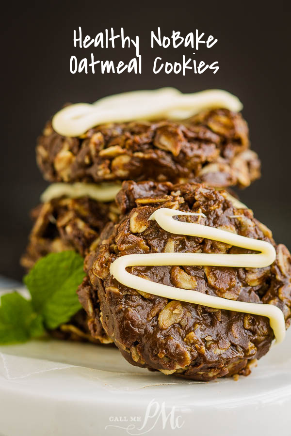 Healthy No-Bake Chocolate Peanut Butter Oatmeal Cookies, a healthier version than the original, this recipe is the perfect healthy, no sugar, pantry staple recipe when you want a sweet treat. #healthy #cookies #chocolate #oats #oatmeal #recipe #dessert #healthyrecipe #healthyliving 