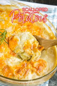 SCALLOPED POTATOES WITH CHEDDAR