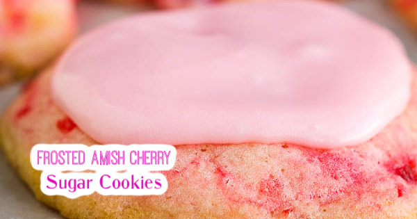 Frosted Amish Cherry Sugar Cookies