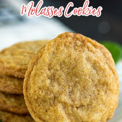 Old Fashioned Molasses Cookies are bursting with rich, warm flavor from molasses, cloves, ginger, and cinnamon. The perfect cookie for the Holiday season! #cookie #recipe #molasses #oldfashioned #ginger #cinnamon #Christmas #christmascookies #cookietry #cookieexchange