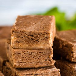 A perfect melty fudge, this 2 Ingredient Nutella Fudge is creamy, rich, and has just 2 ingredients. It takes less than 5 minutes to make! #fudge #recipe #dessert #chocolate #Nutella #2ingredient