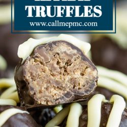 Dangerously-delicious, rich, and decadent, KitKat Truffle Recipe is an easy 3 ingredient, no-bake recipe that's perfect to make with children and to give as gifts for the holidays. #truffles #recipes #candy #chocolate #dessert #gift #Kitkat #candybar