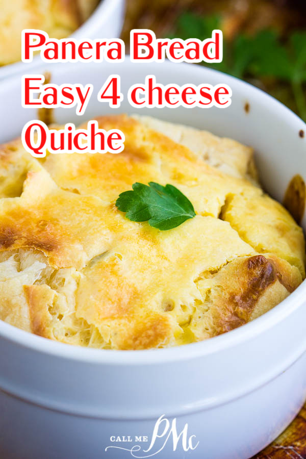 Deliciously light & fluffy, Panera Bread 4 Cheese Souffle Recipe is surprisingly easy to make for special occasions any time of year! #souffle #eggsouffle #eggs #quiche #copycatrecipe #recipe #breakfast #brunch