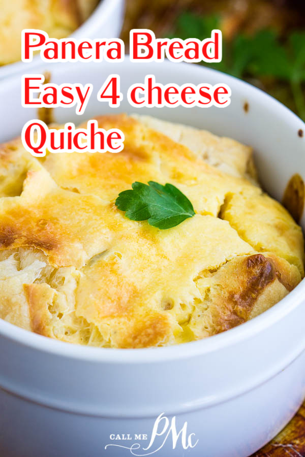 Deliciously light & fluffy, Panera Bread 4 Cheese Souffle Recipe is surprisingly easy to make for special occasions any time of year! #souffle #eggsouffle #eggs #quiche #copycatrecipe #recipe #breakfast #brunch Panera Bread 4 Cheese Souffle
