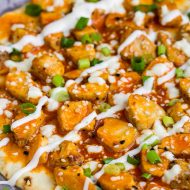 EASY BUFFALO CHICKEN FLATBREAD