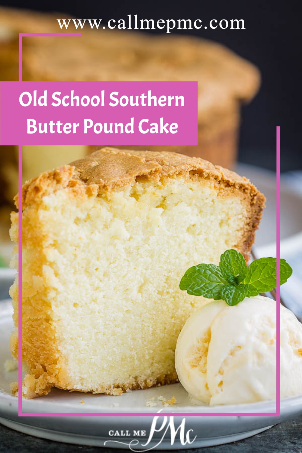 Old School Southern Butter Pound Cakeย is moist, tender, fine-crumbed, and loaded with a buttery flavor. Learn how to make a perfect pound cake with my simple tips.#cake #poundcake #poundcakepaula #dessert #recipes #callmepmc #moist #easy #Southern #recipe #cake #bourbon #poundcake #homemade #fromscratch #desserts Old School Southern Butter Pound Cake