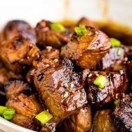 BOURBON HONEY STEAK TIPS