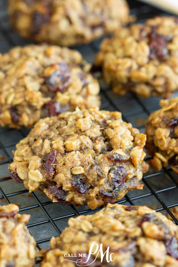 Healthy Breakfast Cookie Recipe is a wholesome, hearty, easy recipe that's great for on-the-go mornings are afternoon pick-me-ups. #breakfast #easy #healthy #oats #raisins #craisins #cranberries #almondbutter #recipes #callmepmc Healthy Breakfast Cookie