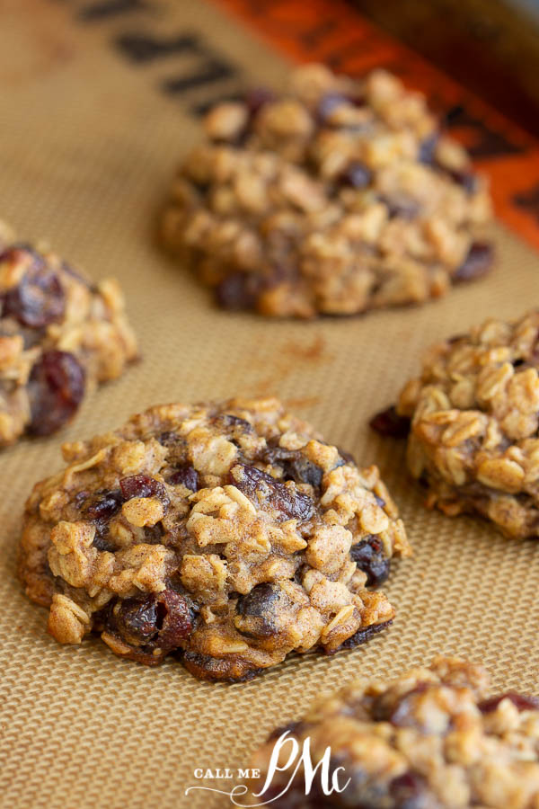 Healthy Breakfast Cookie Recipe is a wholesome, hearty, easy recipe that's great for on-the-go mornings are afternoon pick-me-ups. #breakfast #easy #healthy #oats #raisins #craisins #cranberries #almondbutter #recipes #callmepmc Healthy Breakfast Cookie