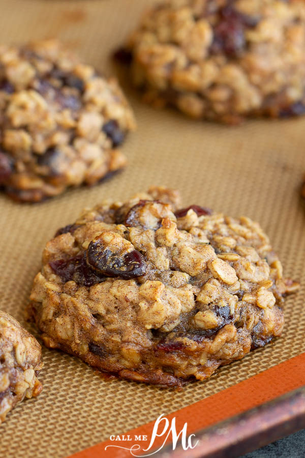 Healthy Breakfast Cookie Recipe is a wholesome, hearty, easy recipe that's great for on-the-go mornings are afternoon pick-me-ups. #breakfast #easy #healthy #oats #raisins #craisins #cranberries #almondbutter #recipes #callmepmc Healthy Breakfast Cookie